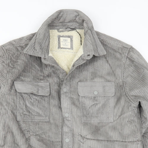 Marks and Spencer Mens Grey  Corduroy Jacket  Size M  - Shacket