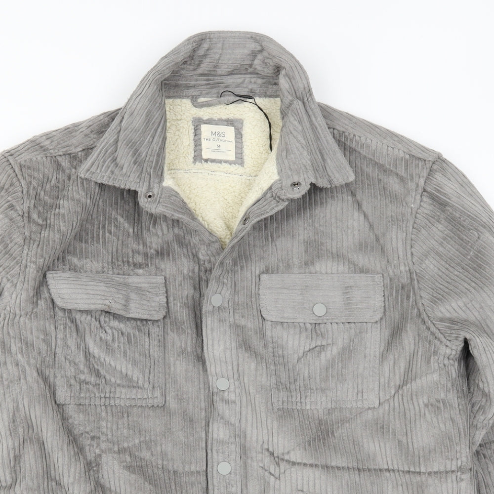 Marks and Spencer Mens Grey  Corduroy Jacket  Size M  - Shacket