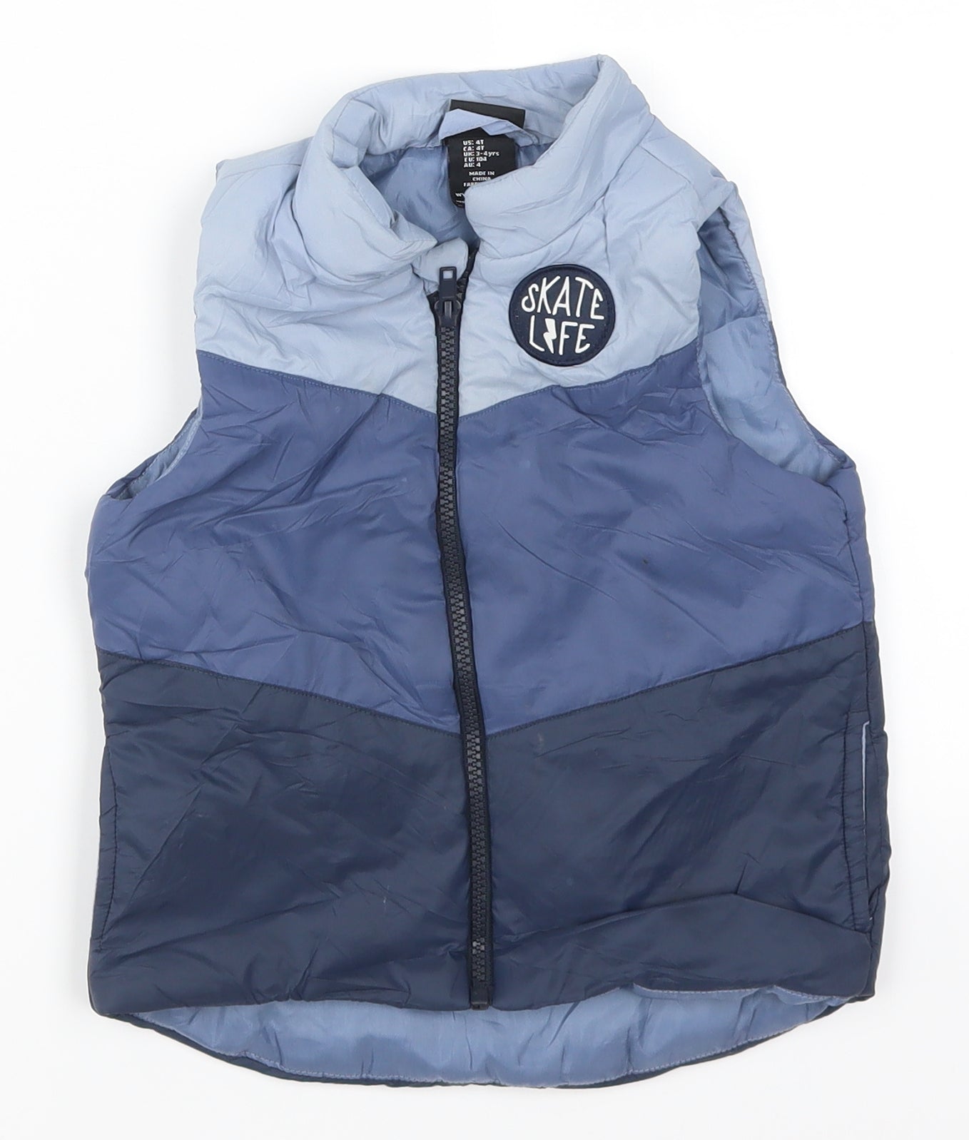 Fierce Frank Boys Blue Striped  Gilet Coat Size 3-4 Years  - Skate Life