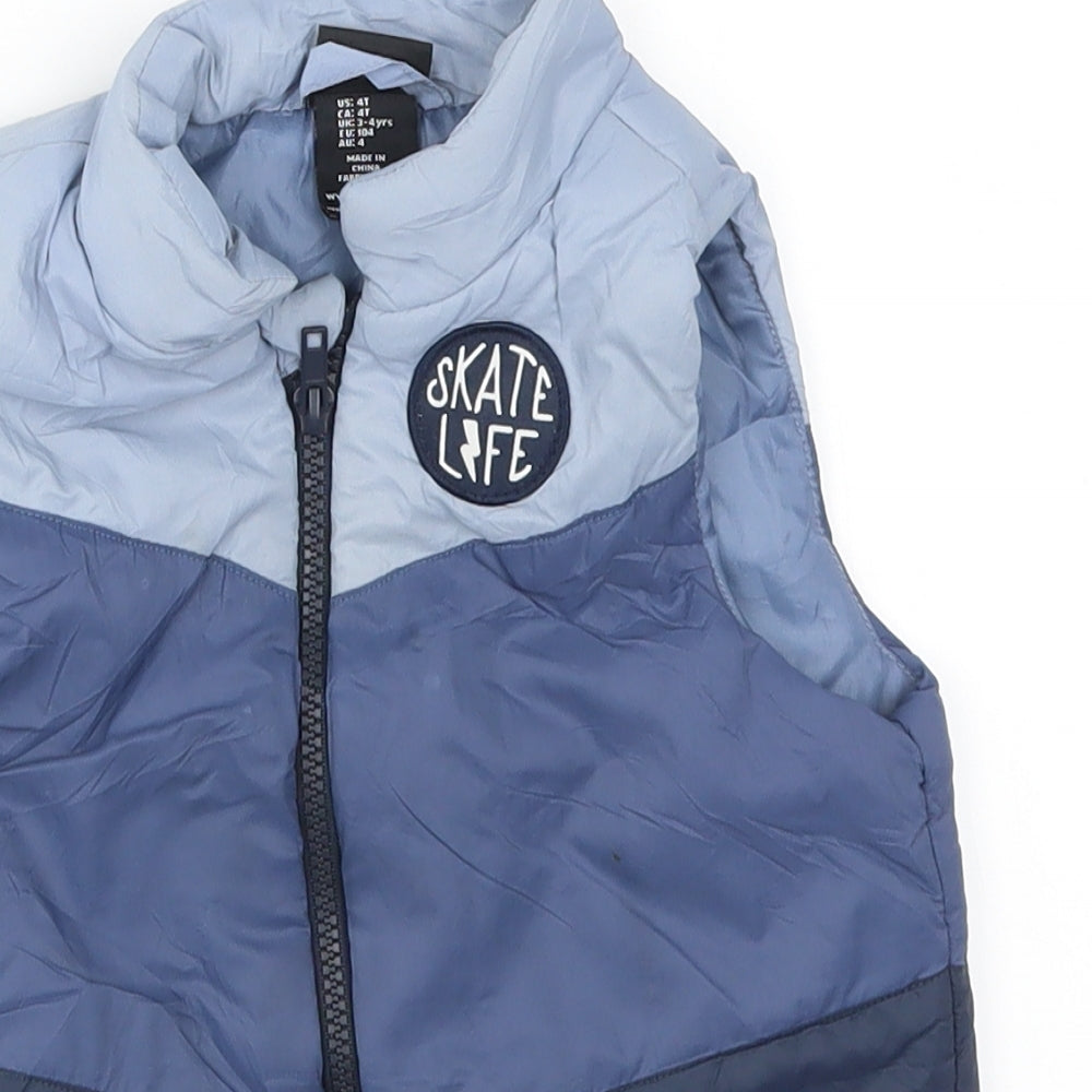 Fierce Frank Boys Blue Striped  Gilet Coat Size 3-4 Years  - Skate Life