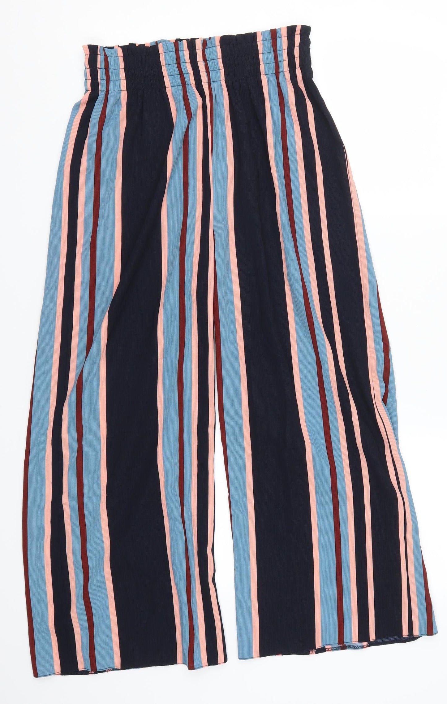 Primark Womens Blue Striped  Trousers  Size 8 L23.5 in