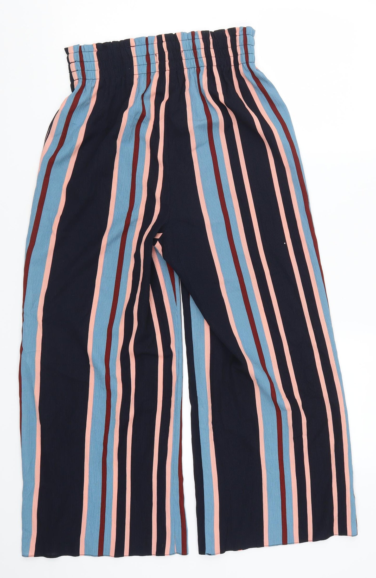 Primark Womens Blue Striped  Trousers  Size 8 L23.5 in