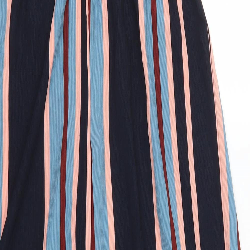 Primark Womens Blue Striped  Trousers  Size 8 L23.5 in