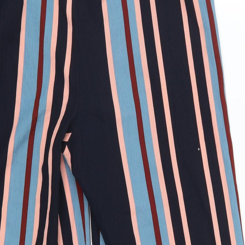 Primark Womens Blue Striped  Trousers  Size 8 L23.5 in