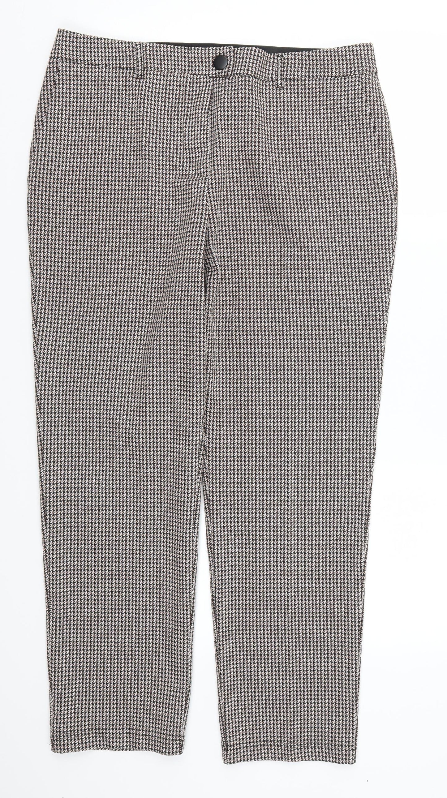 Papaya Womens Brown Geometric  Trousers  Size 14 L26 in