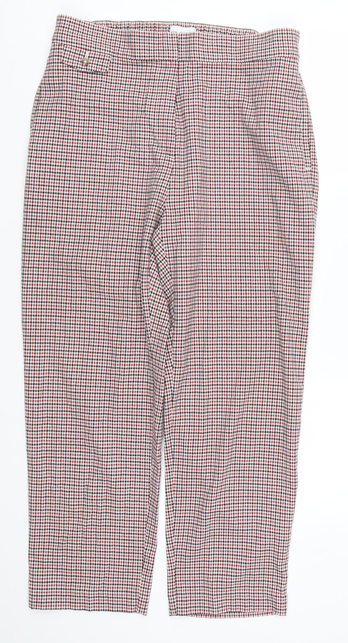 Marks and Spencer Womens Red Check  Trousers  Size 16 L26 in