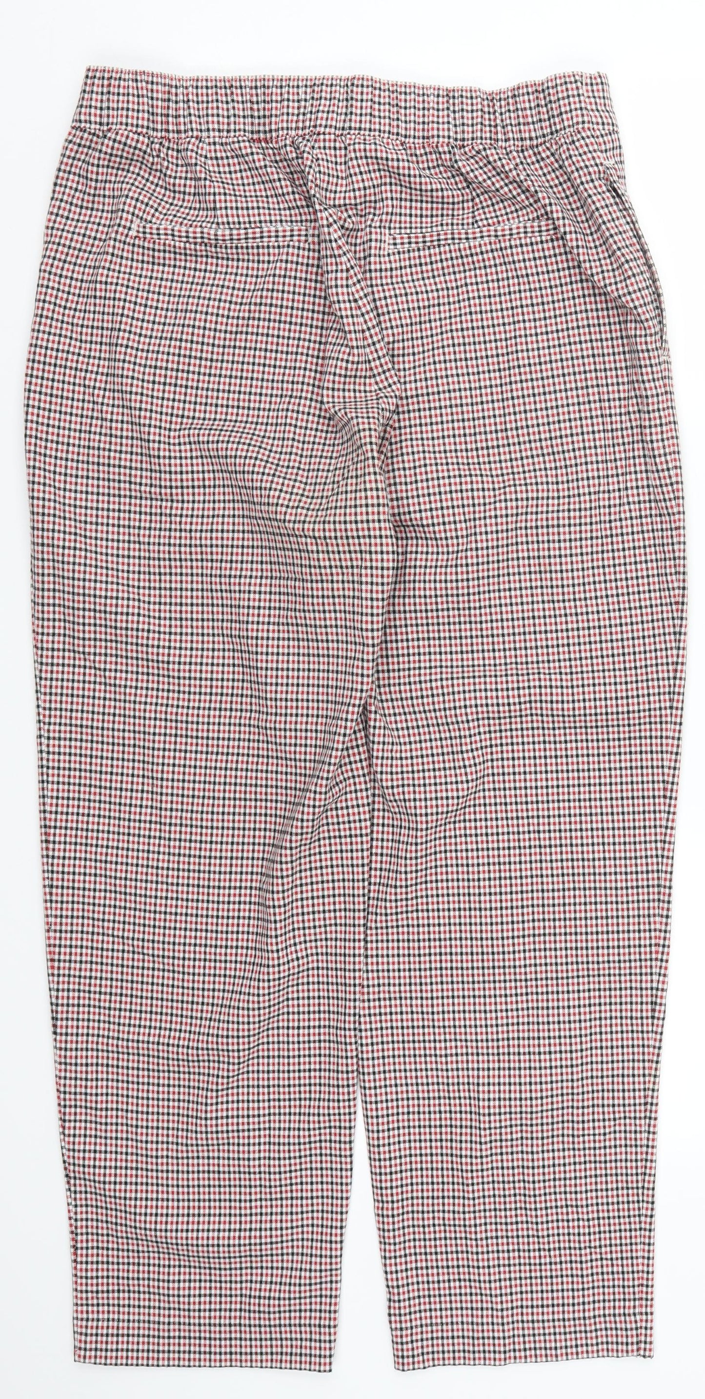 Marks and Spencer Womens Red Check  Trousers  Size 16 L26 in