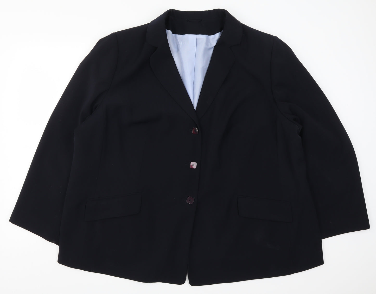 Arcadia Womens Blue Striped  Jacket Suit Jacket Size 28