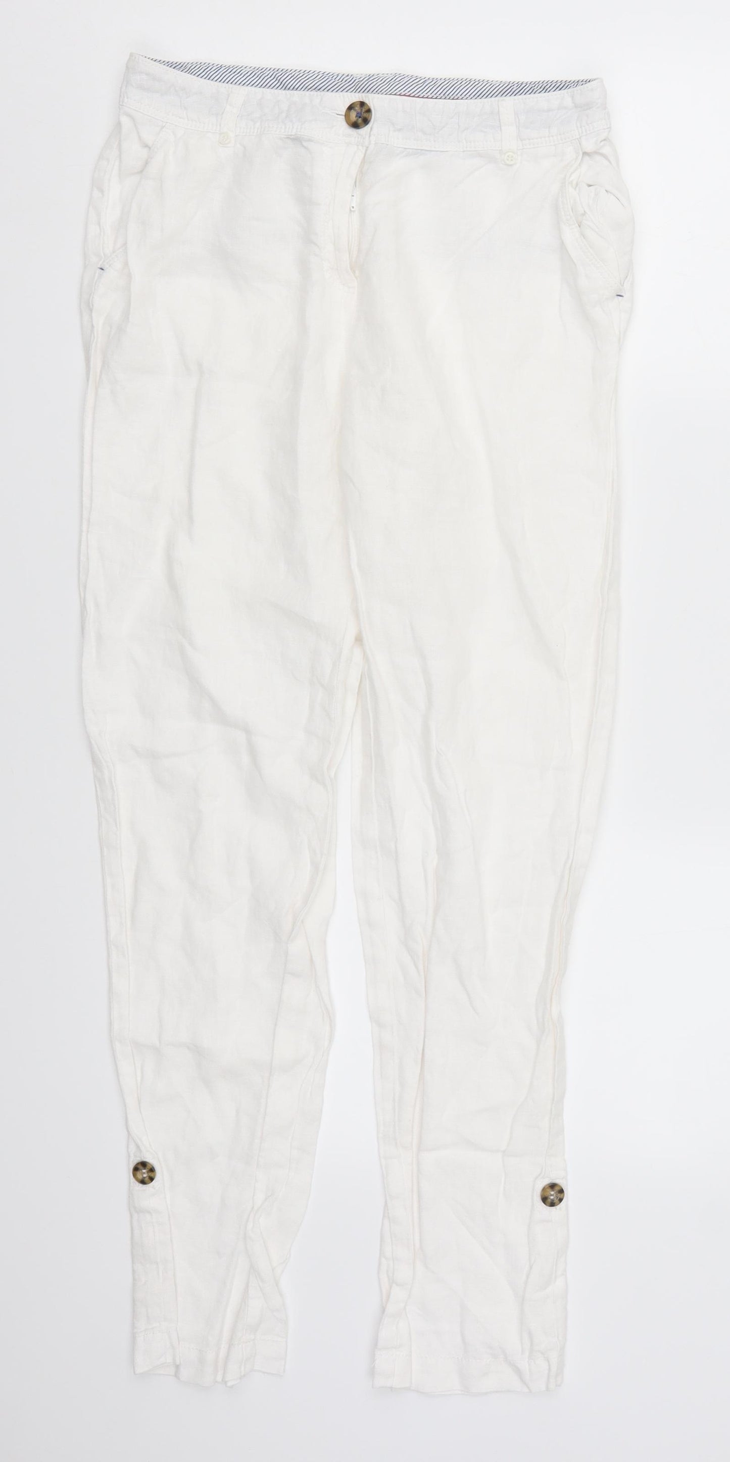 Matalan Womens White   Trousers  Size 8 L28 in