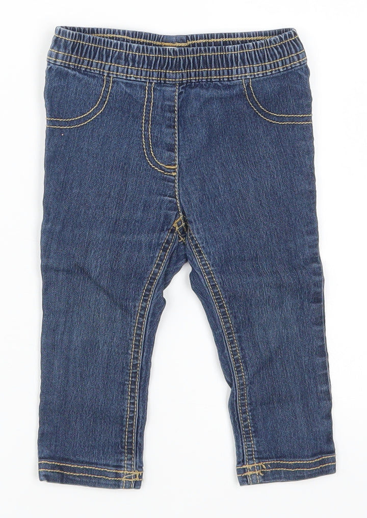 NEXT Girls Blue  Denim Capri Jeans Size 6-9 Months