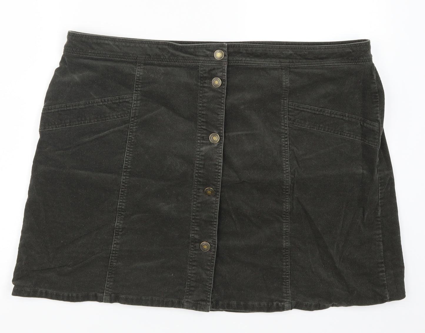 Marks and Spencer Womens Green  Corduroy Mini Skirt Size 20