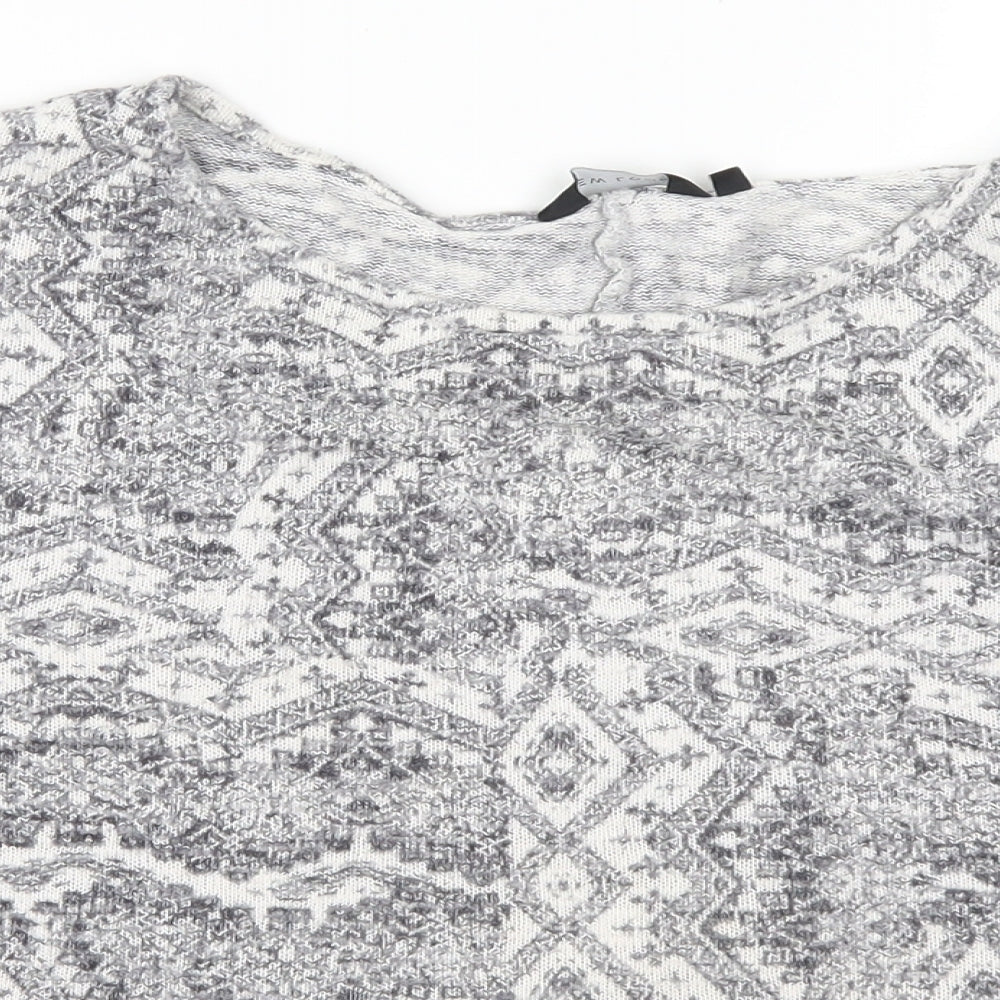 New Look Womens Grey Geometric  Basic T-Shirt Size 18