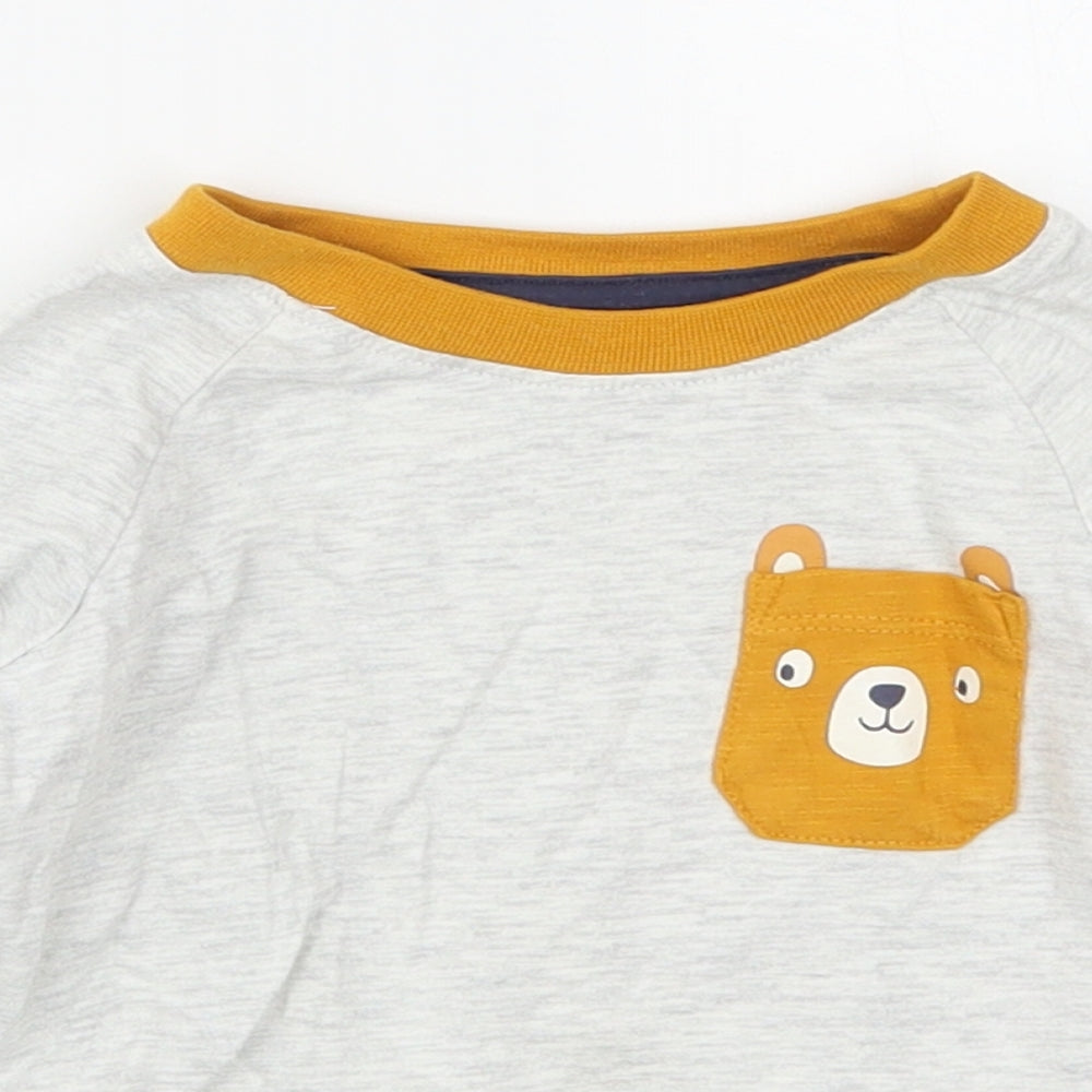 Primark Baby Grey   Basic T-Shirt Size 18-24 Months  - Bear