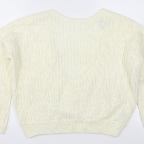 ASOS Womens Ivory  Knit Pullover Jumper Size 10  - Open Back