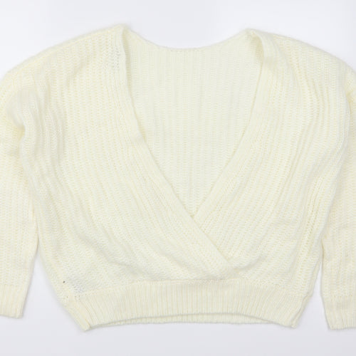 ASOS Womens Ivory  Knit Pullover Jumper Size 10  - Open Back