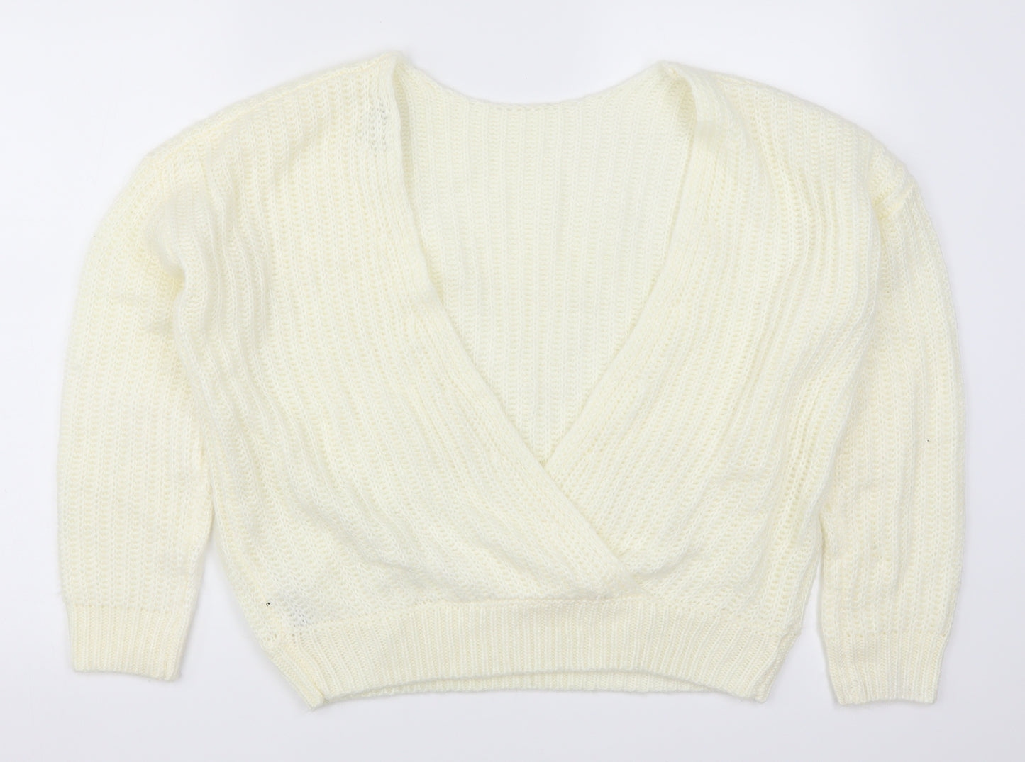ASOS Womens Ivory  Knit Pullover Jumper Size 10  - Open Back