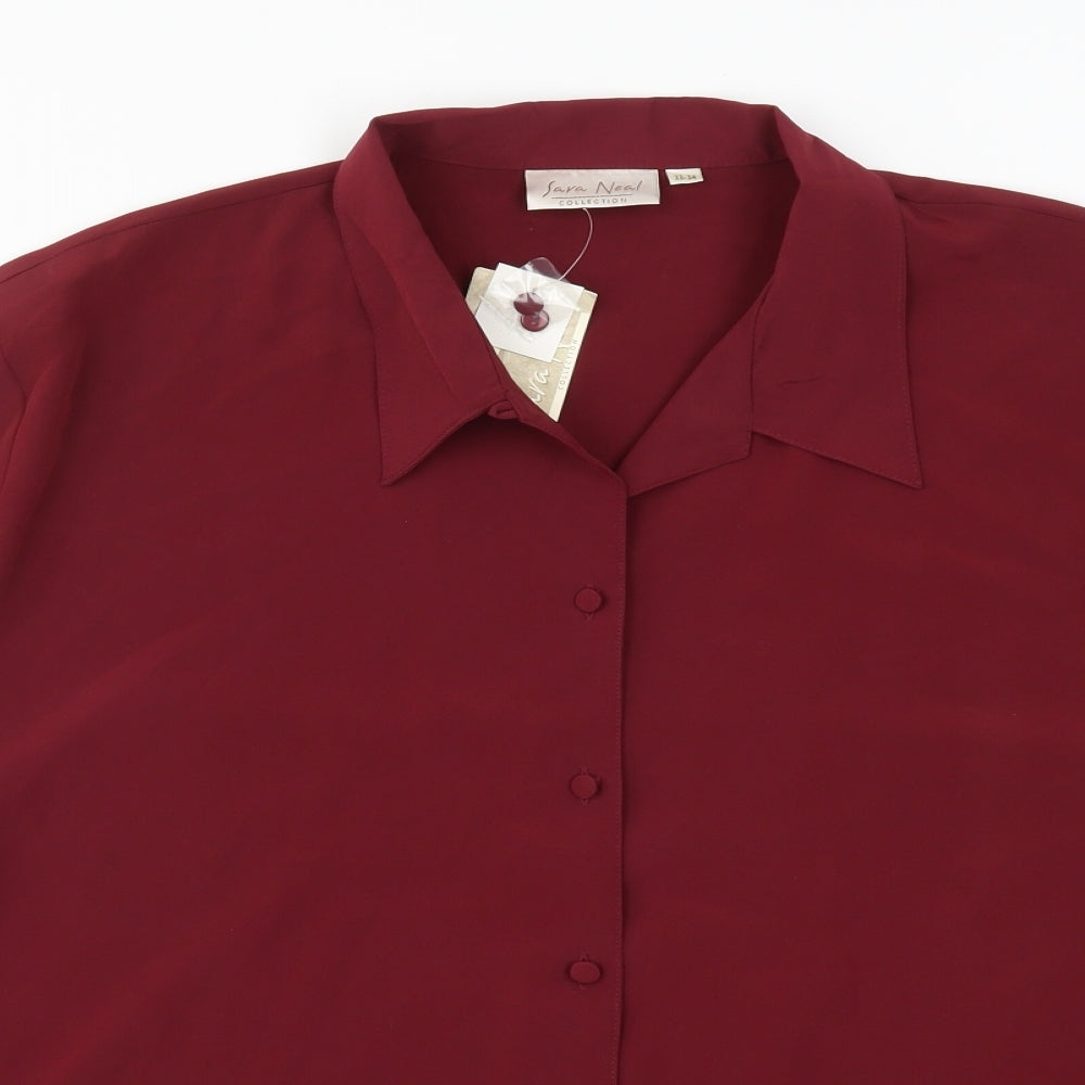 Sara Neal Womens Red   Basic Button-Up Size 22