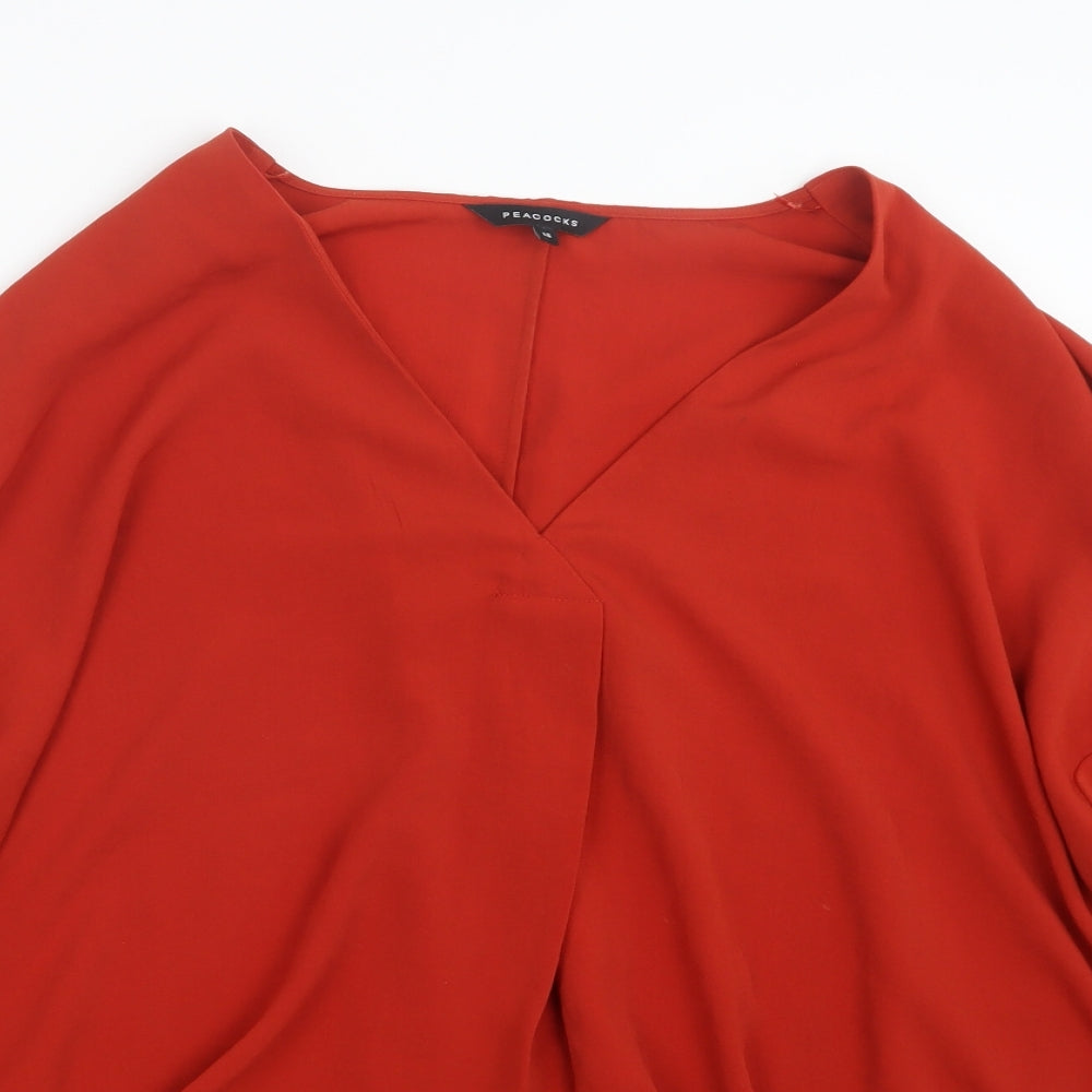 Peacocks Womens Orange   Basic T-Shirt Size 16
