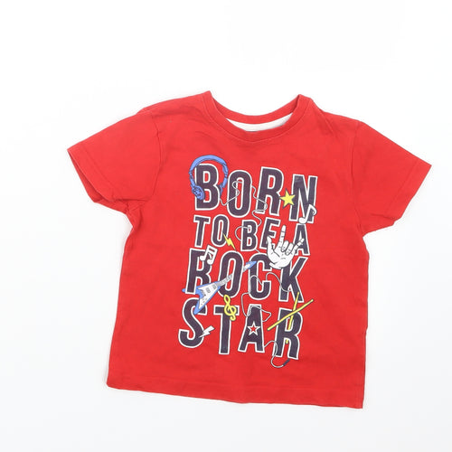 Rebel Boys Red   Basic T-Shirt Size 2-3 Years