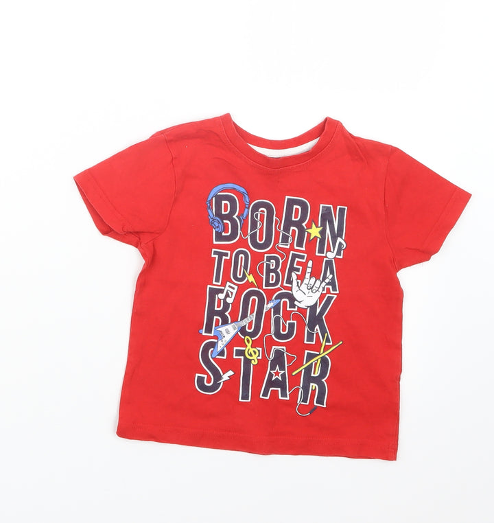 Rebel Boys Red   Basic T-Shirt Size 2-3 Years