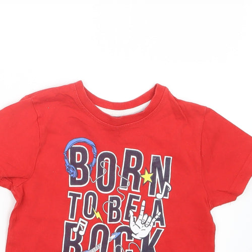 Rebel Boys Red   Basic T-Shirt Size 2-3 Years