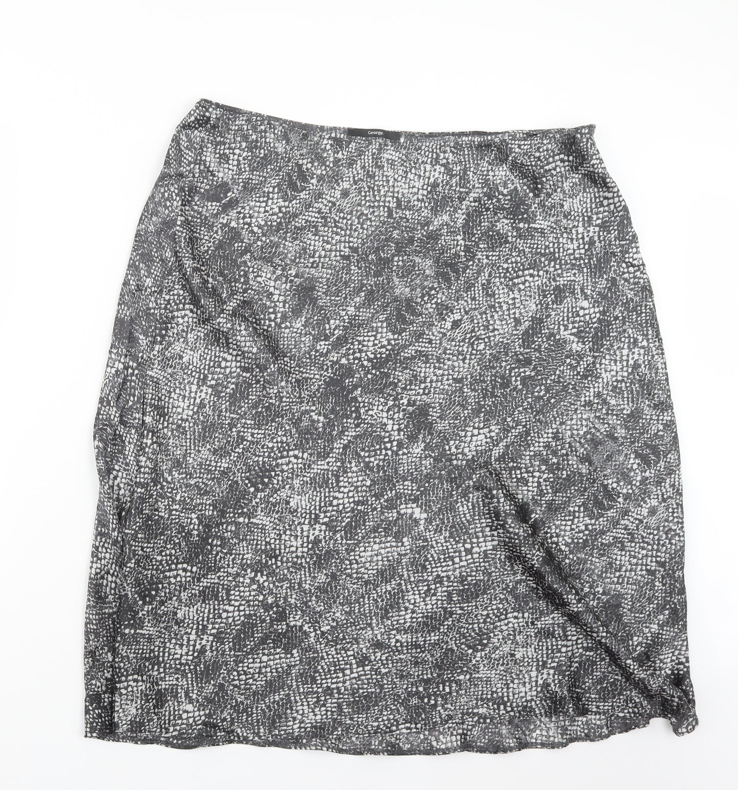George Womens Grey Animal Print  A-Line Skirt Size 18