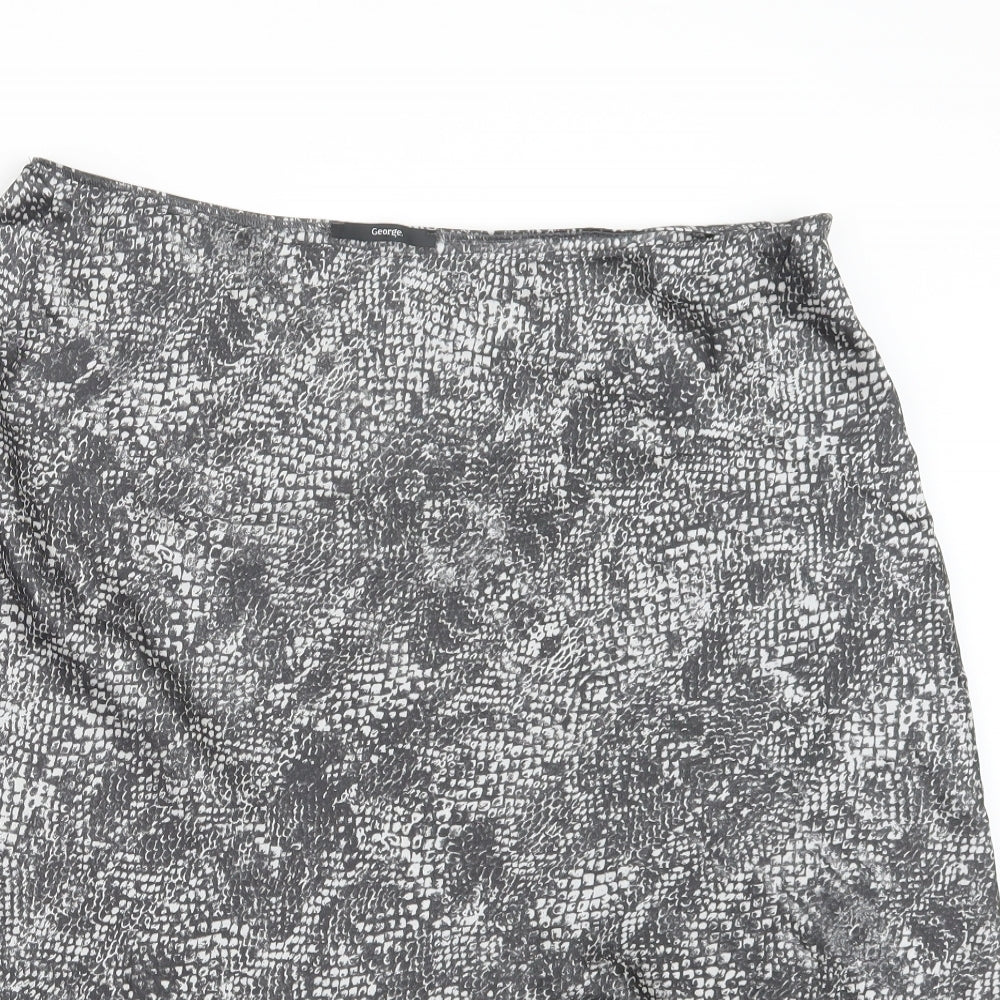 George Womens Grey Animal Print  A-Line Skirt Size 18