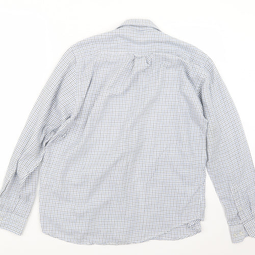 EWM Mens Blue Check   Button-Up Size M