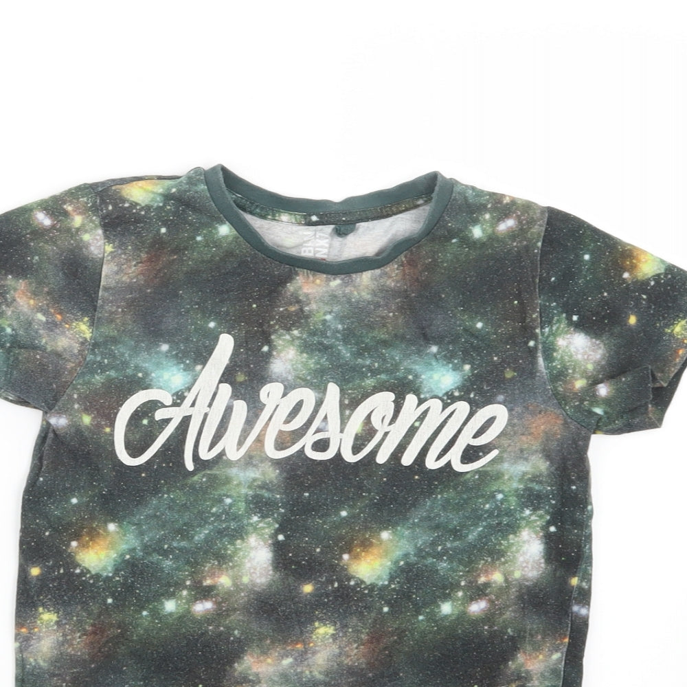 NEXT Boys Green Geometric  Basic T-Shirt Size 8 Years