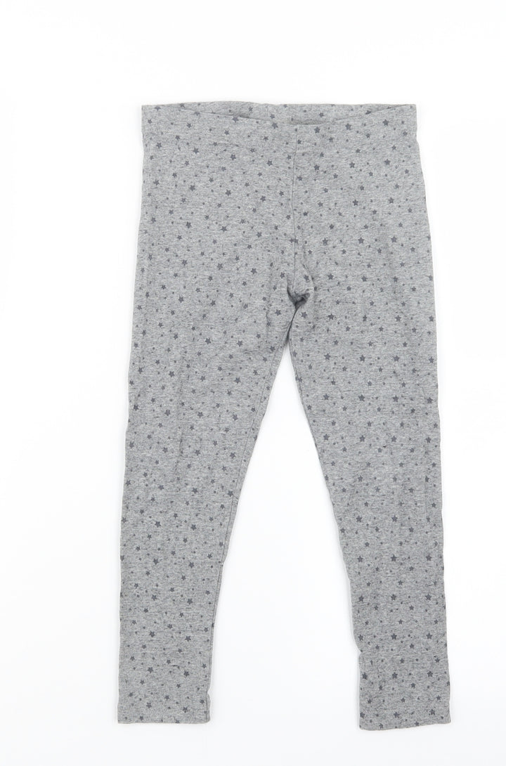 NEXT Girls Grey Geometric  Carrot Trousers Size 8 Years