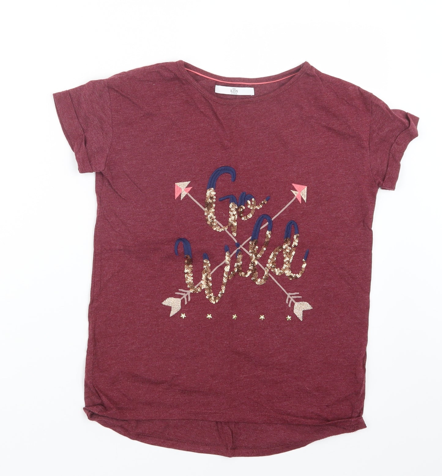Marks and Spencer Girls Purple   Basic T-Shirt Size 8-9 Years