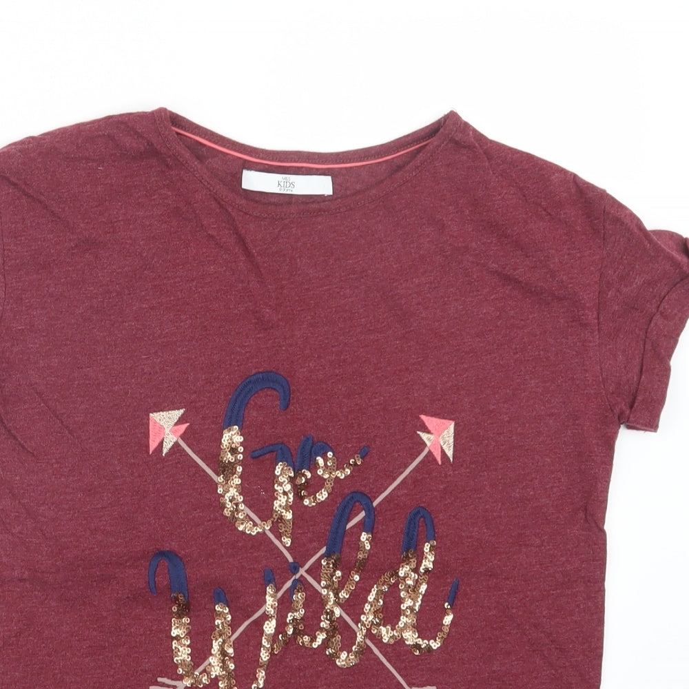 Marks and Spencer Girls Purple   Basic T-Shirt Size 8-9 Years