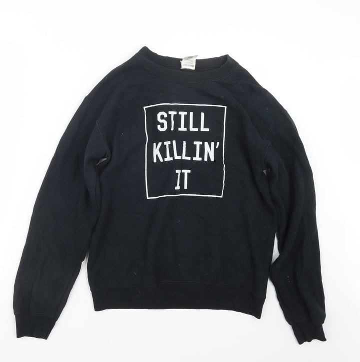 Gildan Mens Black Pullover Jumper Size S