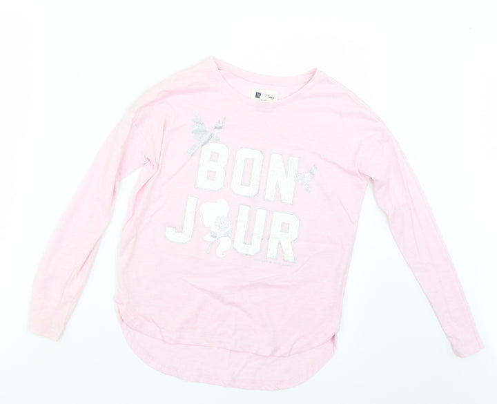 Gap Girls Pink Basic T-Shirt Size 8 Years - Beauty and the Beast