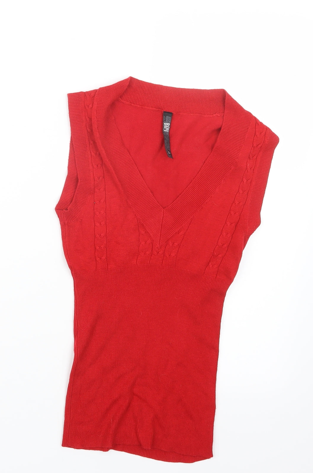 Bay Womens Red  Knit Pullover Jumper Size 8