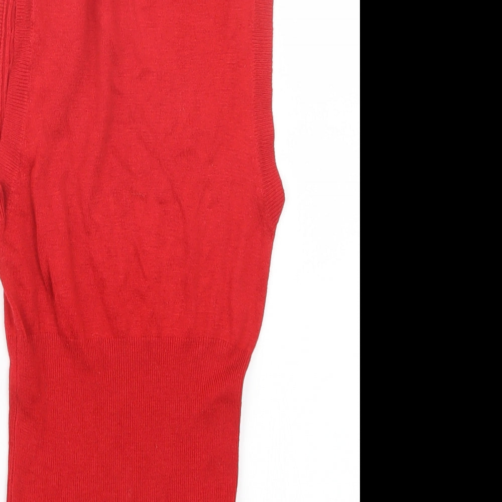 Bay Womens Red  Knit Pullover Jumper Size 8