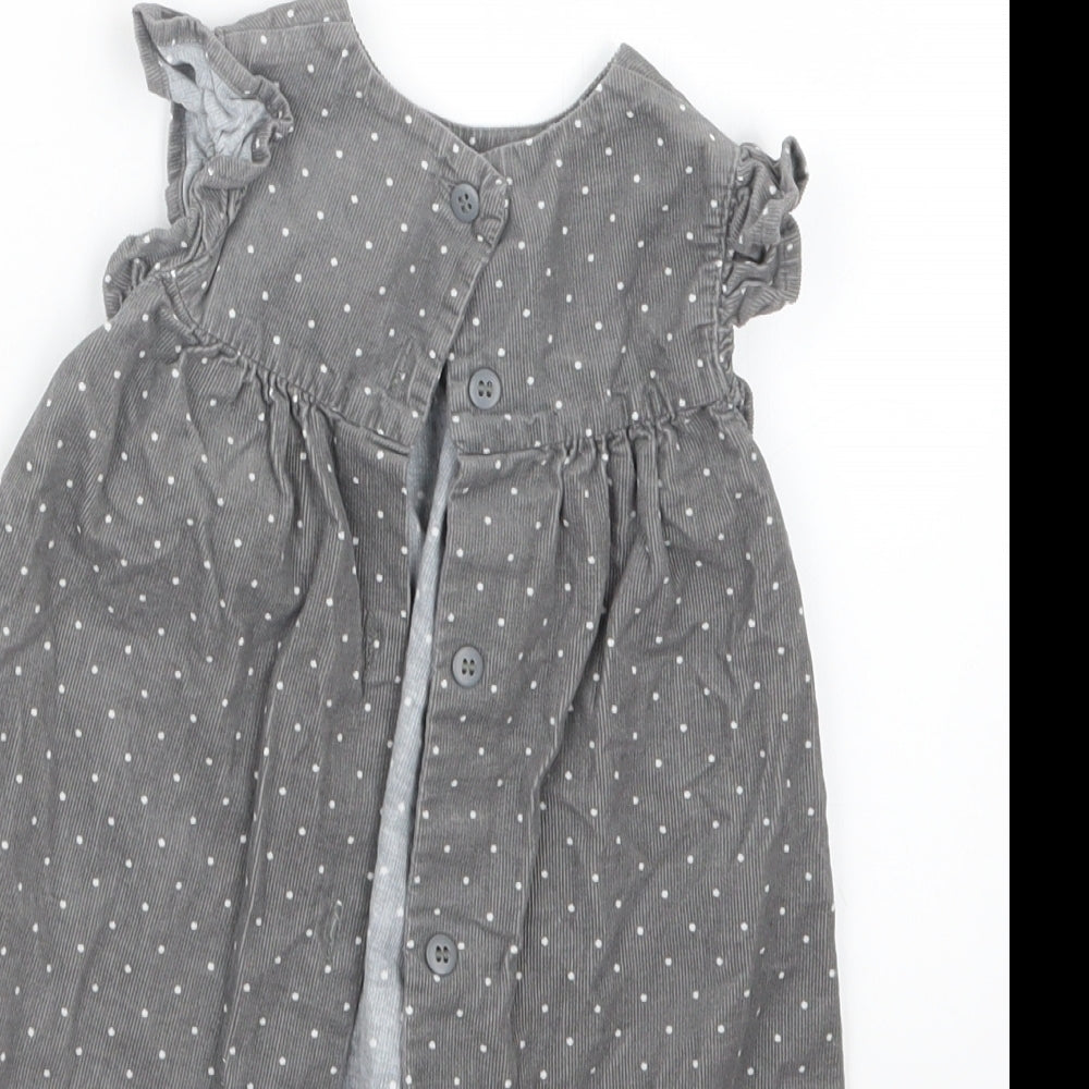 F&F Girls Grey Paisley Velvet A-Line  Size 3-6 Months