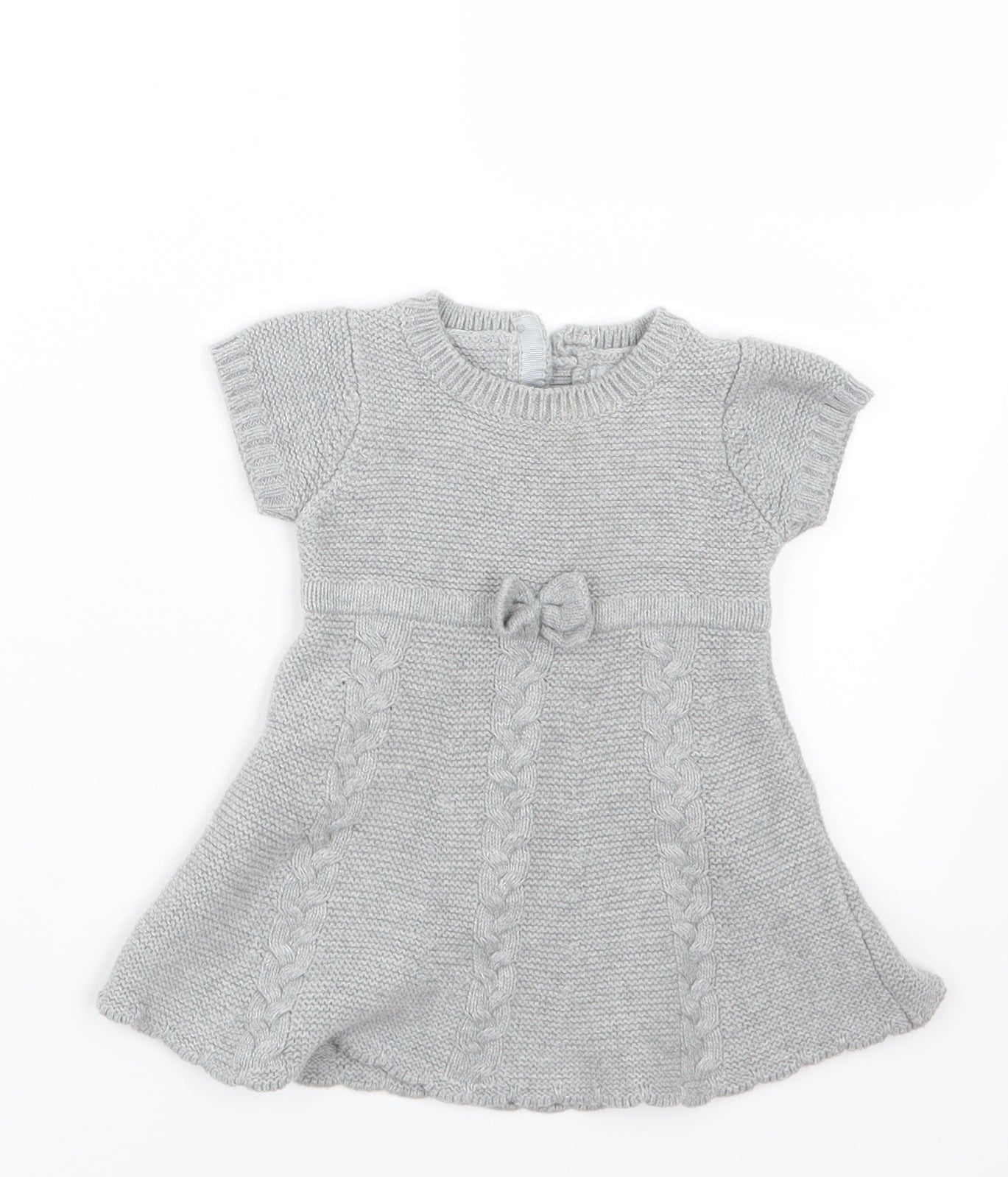 Young Dimension Girls Grey  Knit Jumper Dress  Size 3-6 Months