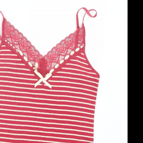 Fat Face Womens Red Striped  Top Pyjama Set Size S