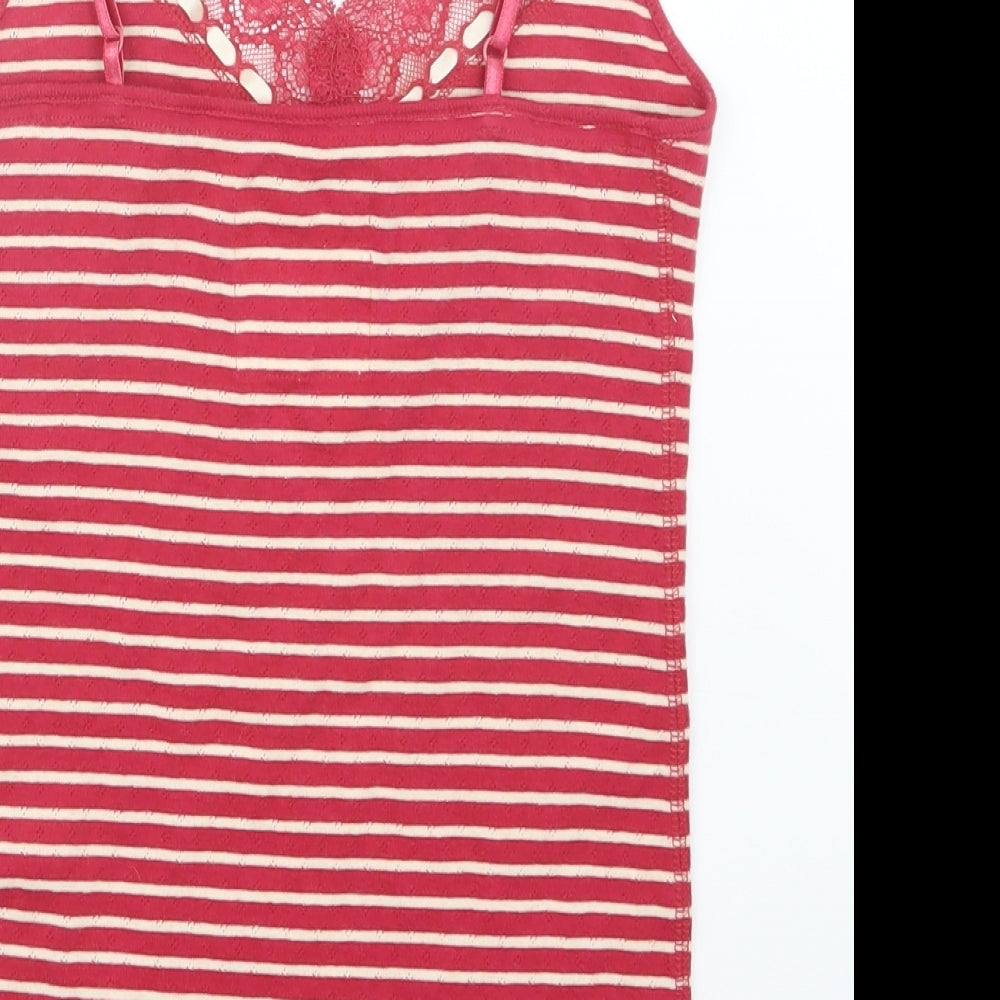 Fat Face Womens Red Striped  Top Pyjama Set Size S