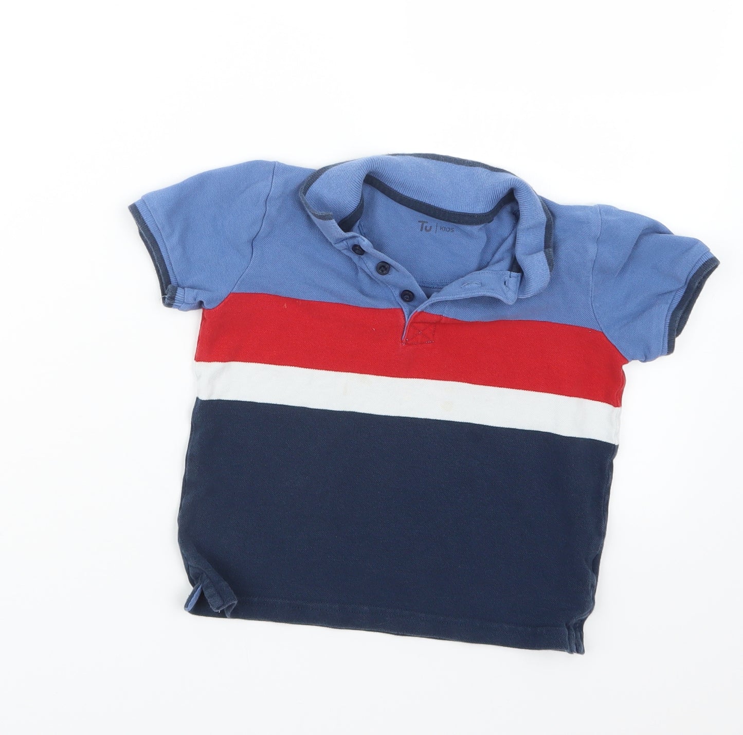 TU Boys Blue   Basic Polo Size 3-4 Years
