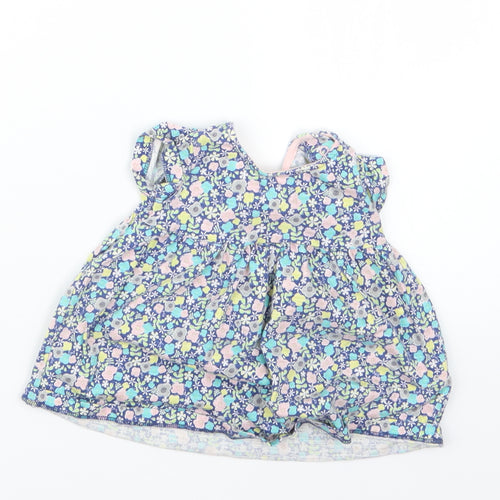 F&F Girls Blue Fair Isle  Basic T-Shirt Size 3-6 Months