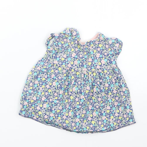 F&F Girls Blue Fair Isle  Basic T-Shirt Size 3-6 Months
