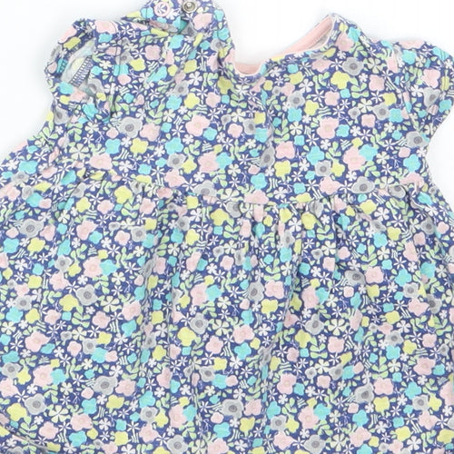 F&F Girls Blue Fair Isle  Basic T-Shirt Size 3-6 Months