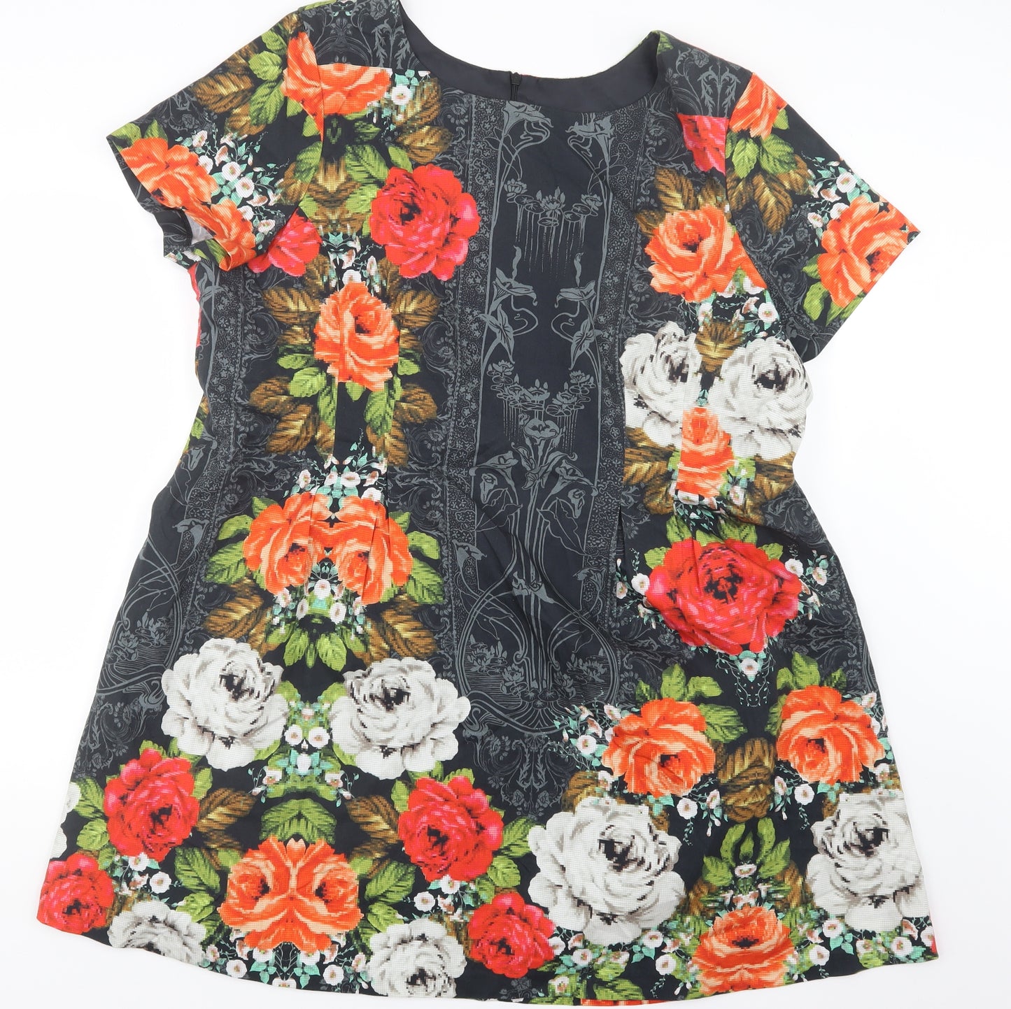 Simply Be Womens Grey Geometric  A-Line  Size 24