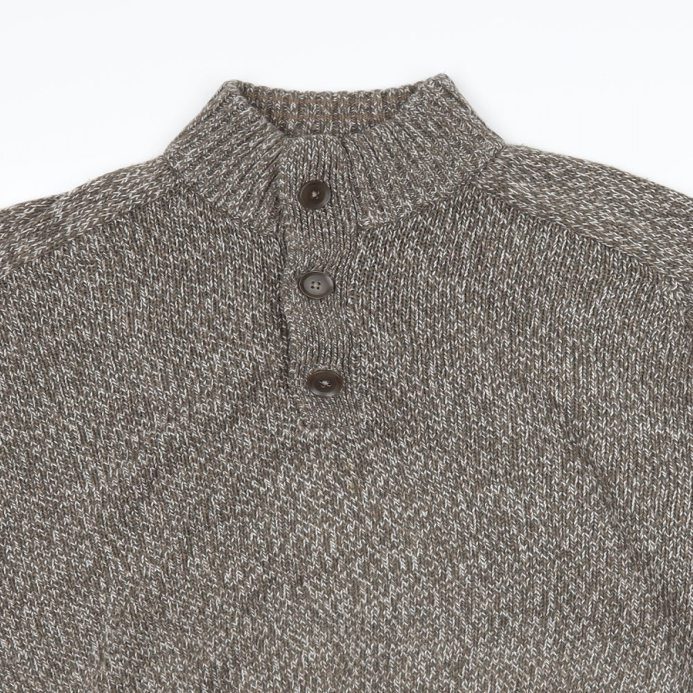 James Pringle Mens Brown  Knit Pullover Jumper Size 2XL