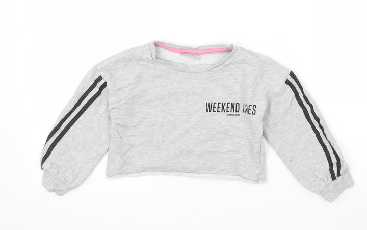 Matalan Girls Grey  Jersey Pullover Sweatshirt Size 5 Years