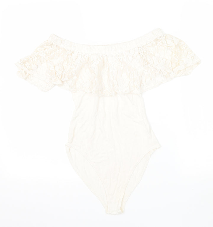 Preworn Womens Ivory  Jersey Bodysuit One-Piece Size 6