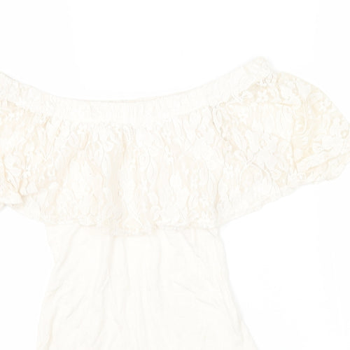 Preworn Womens Ivory  Jersey Bodysuit One-Piece Size 6