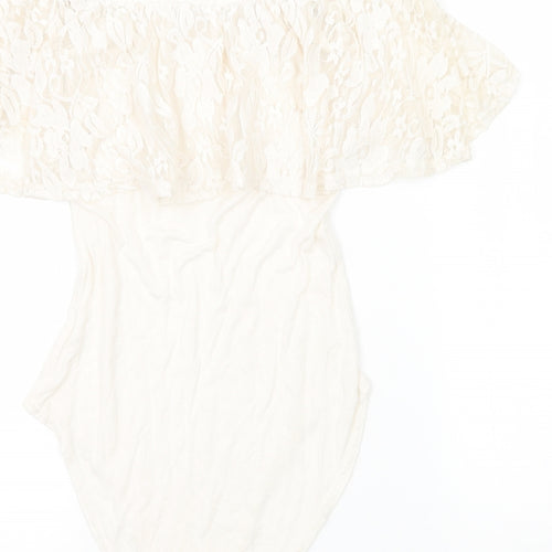 Preworn Womens Ivory  Jersey Bodysuit One-Piece Size 6